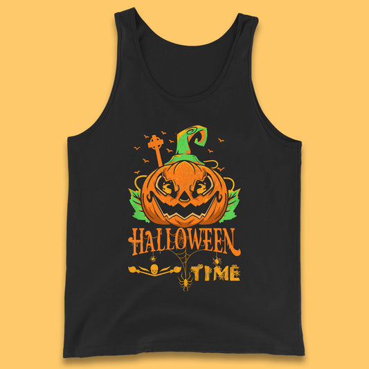 Halloween Time Scary Face Jack O Lantern Horror Pumpkin Halloween Scary Night Tank Top