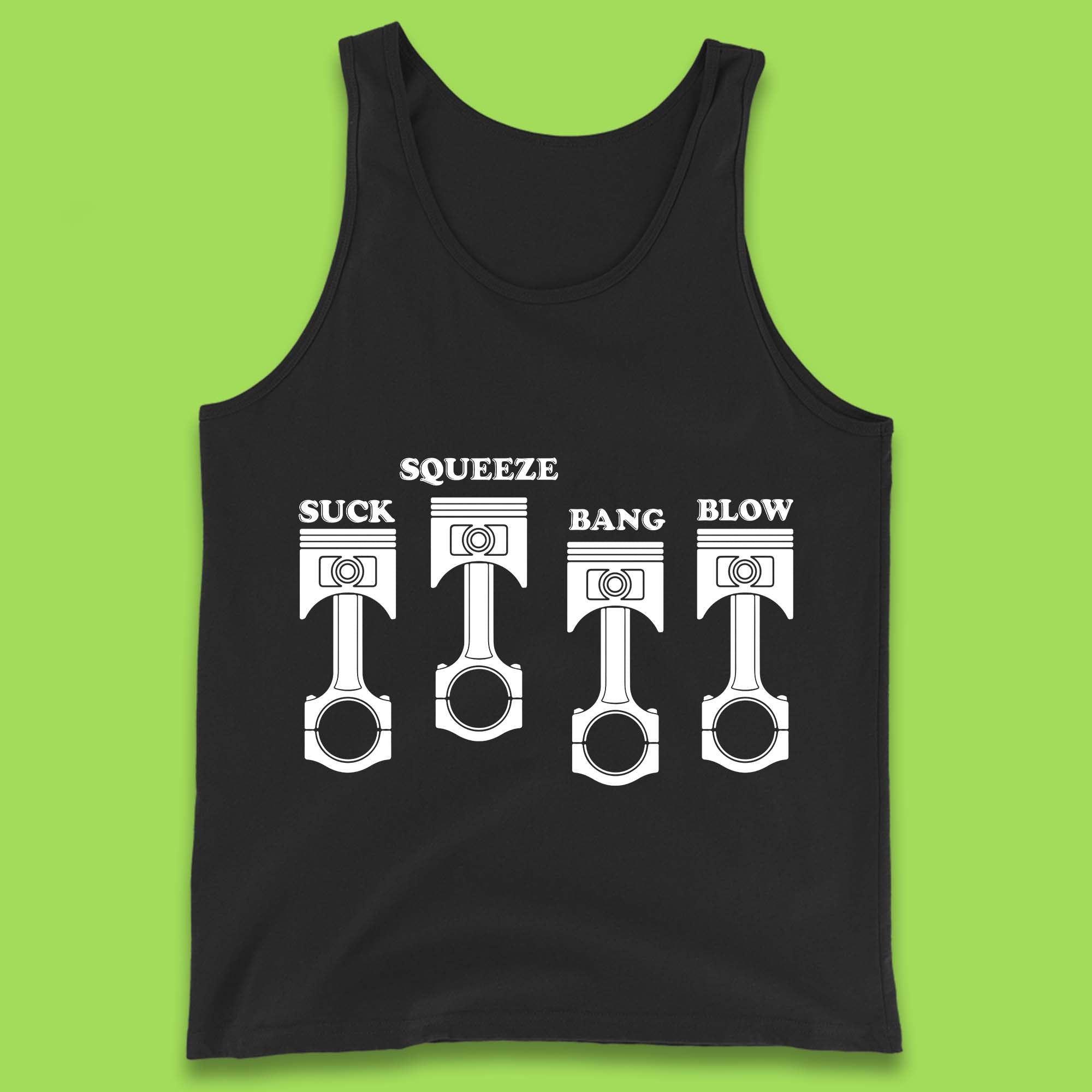 Suck Squeeze Band Blow Funny Car Lovers Joke Racers Riders Drifting Race Tank Top