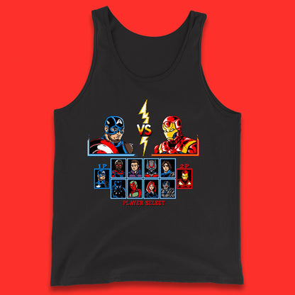 Captain America VS Iron Man Marvel Avengers Superheros Movie Character Panther Widow Thor Tank Top