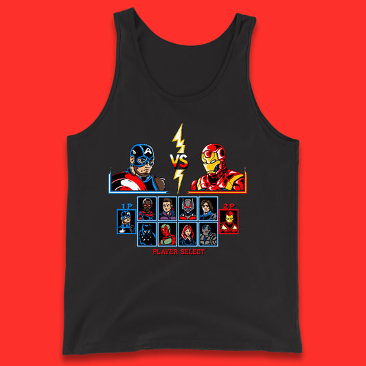 Captain America VS Iron Man Marvel Avengers Superheros Movie Character Panther Widow Thor Tank Top