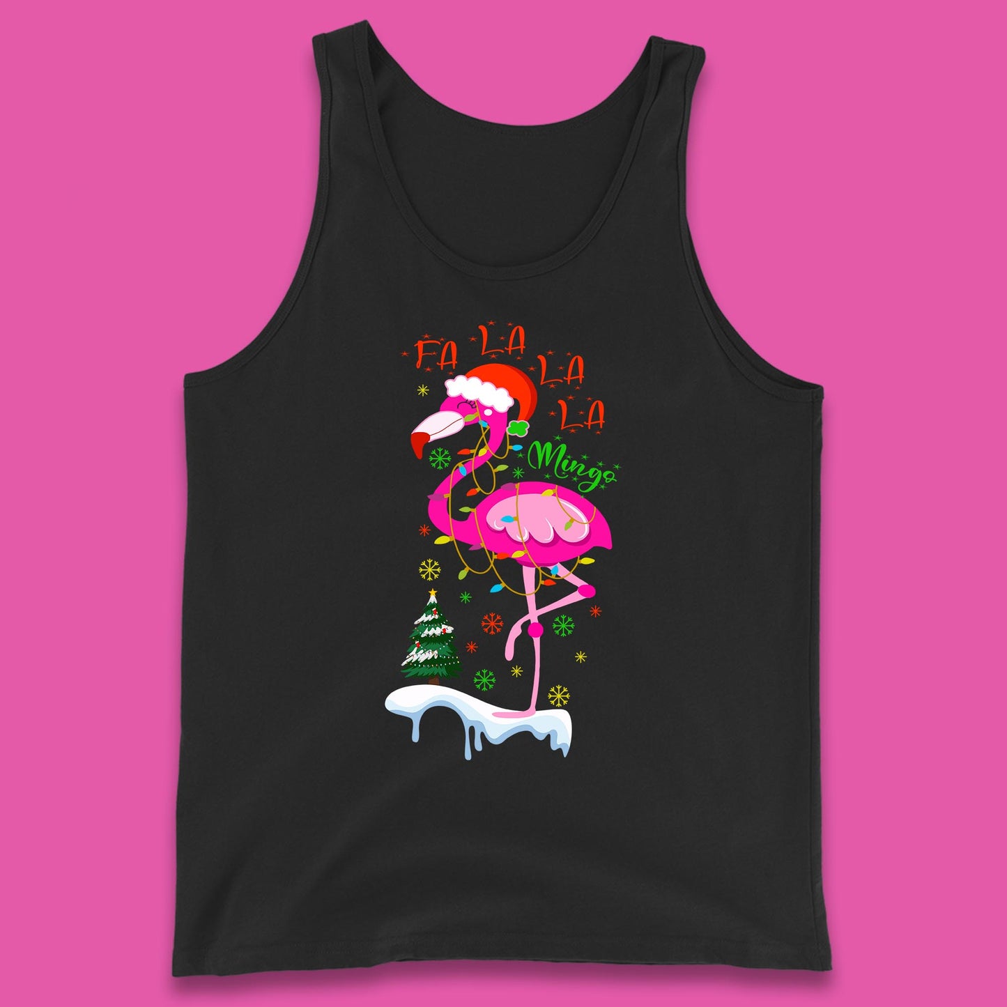 flamingo christmas tank top