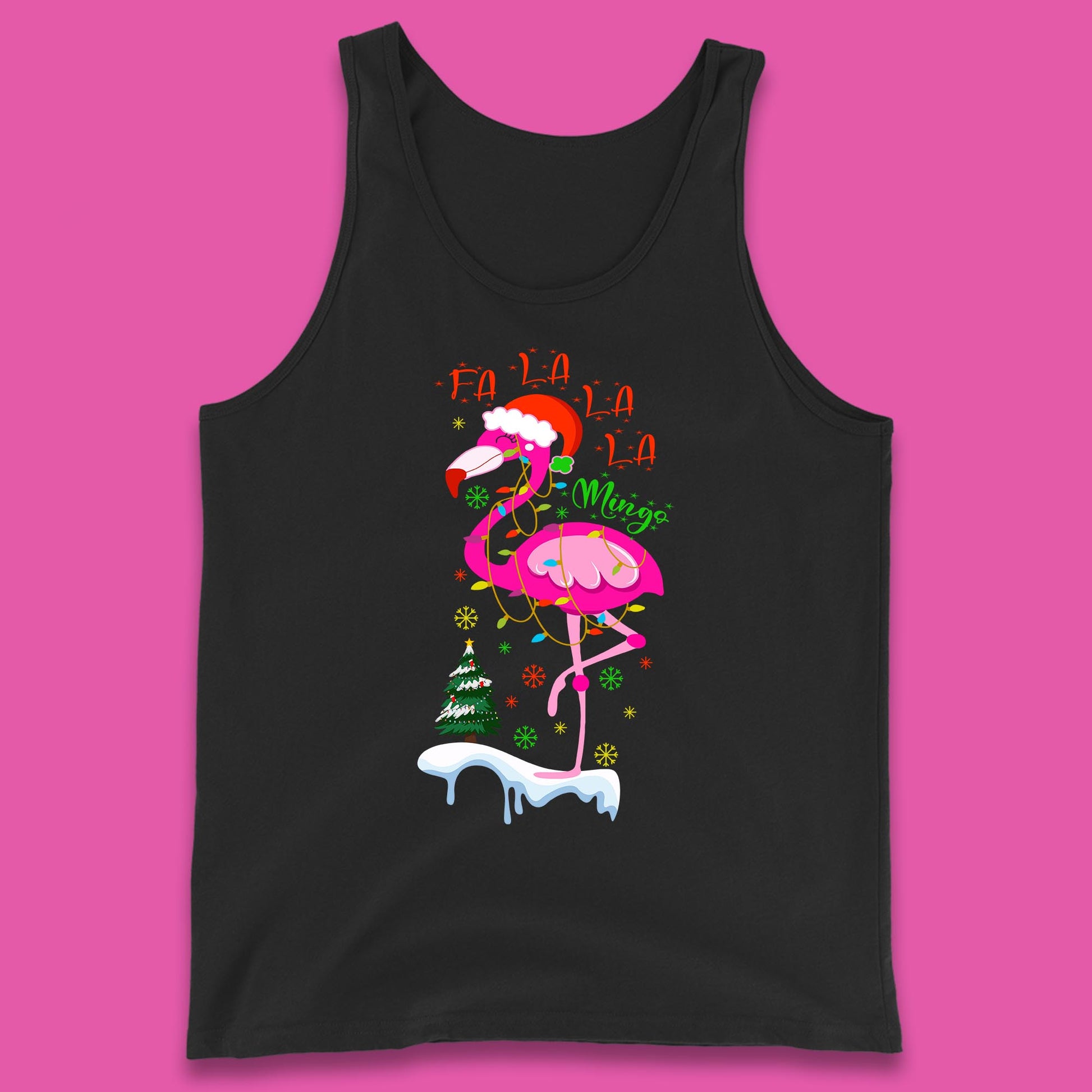 flamingo christmas tank top