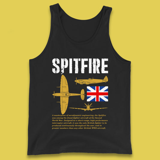 Supermarine Spitfire Royal Air Force British Army Uk Flag Spitfire WWII Remembrance Day Tank Top