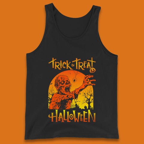 Trick Or Treat Halloween Zombie Horror Scary Spooky Vibes Tank Top