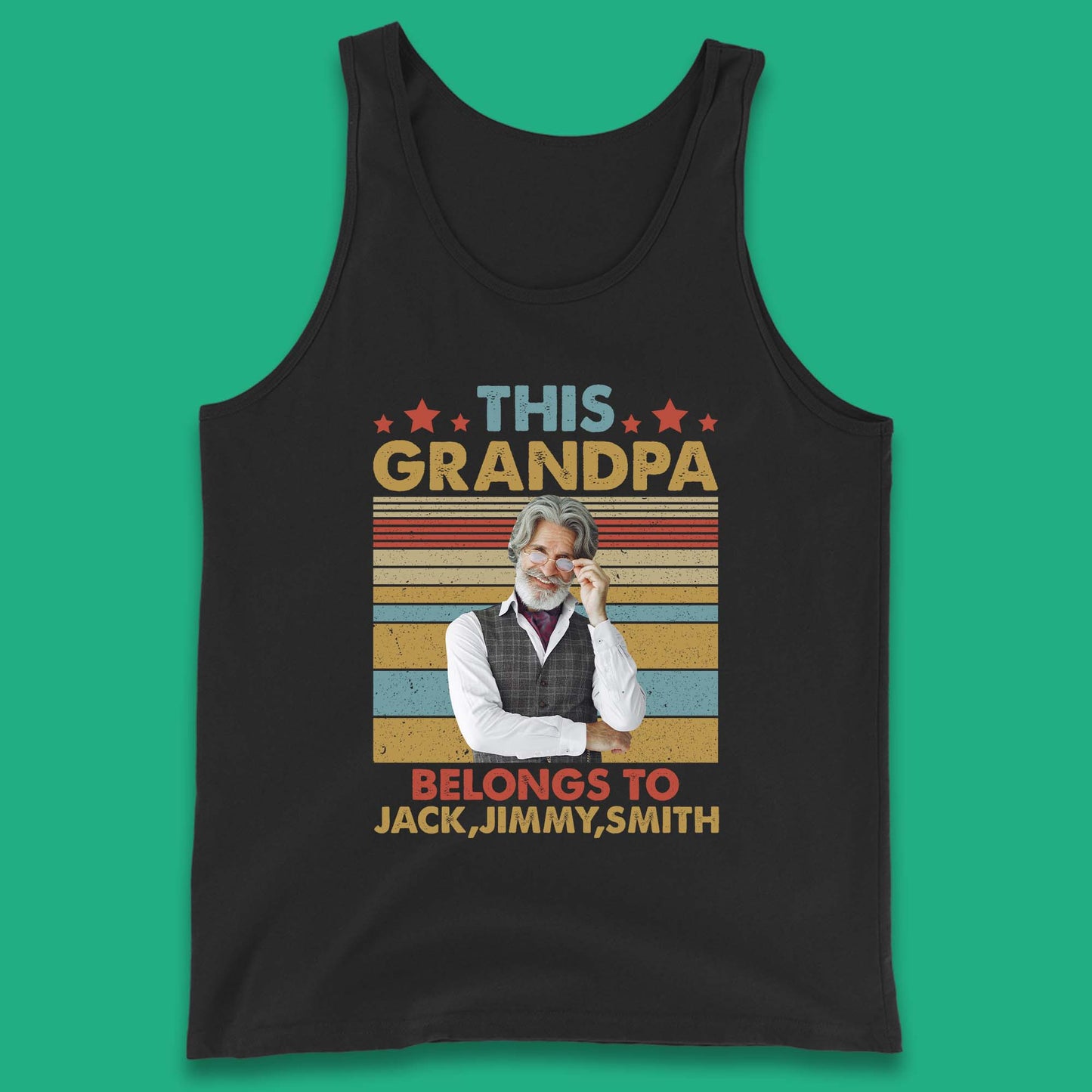 Personalised This Grandpa Belongs To Tank Top