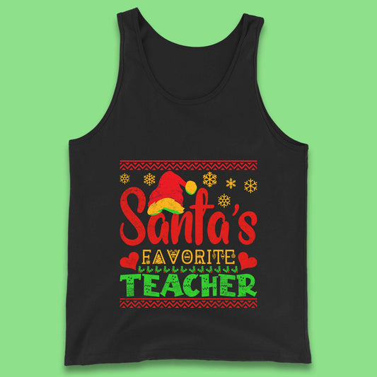 christmas santas favorite teacher tank top