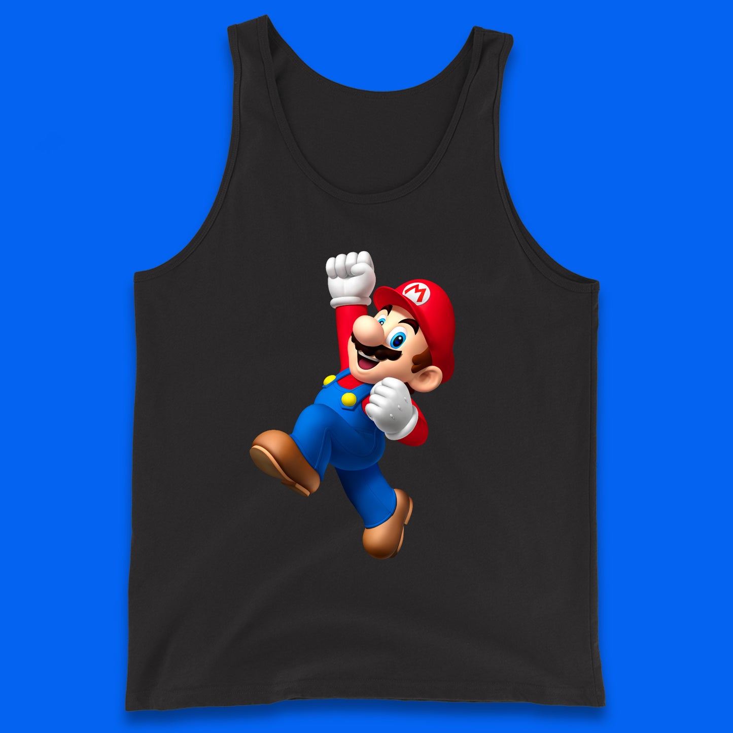 Super Mario Jumping In Happy Mood Funny Game Lovers Players Mario Bro Toad Retro Gaming Tank Top