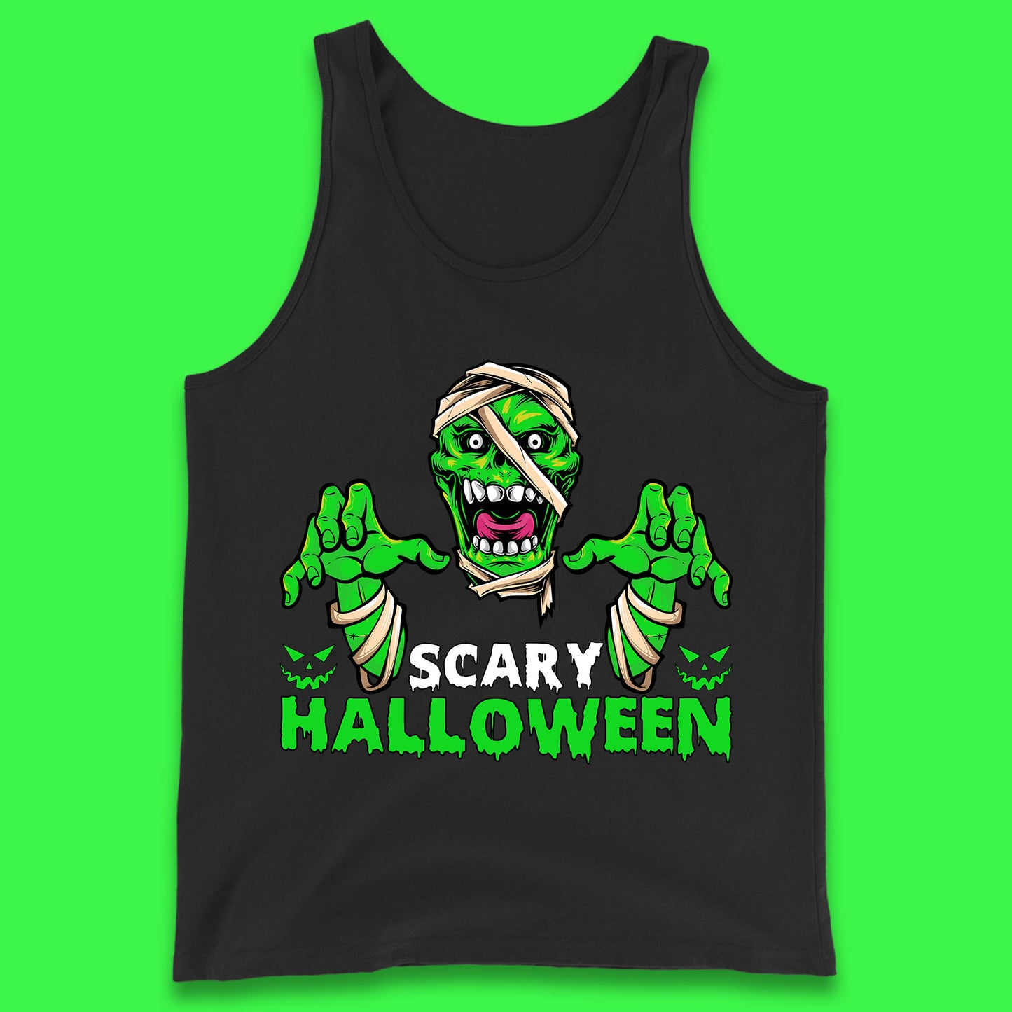 Scary Halloween Skull Zombie Mummy Horror Monster Zombie Hands Scary Vibes Tank Top