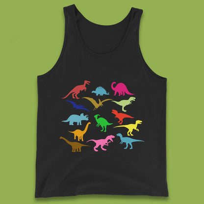 Colourful Dinosaurs Dino Fossil Dinosaurs Wild Nature Prehistoric Paleontology Velociraptor Tank Top