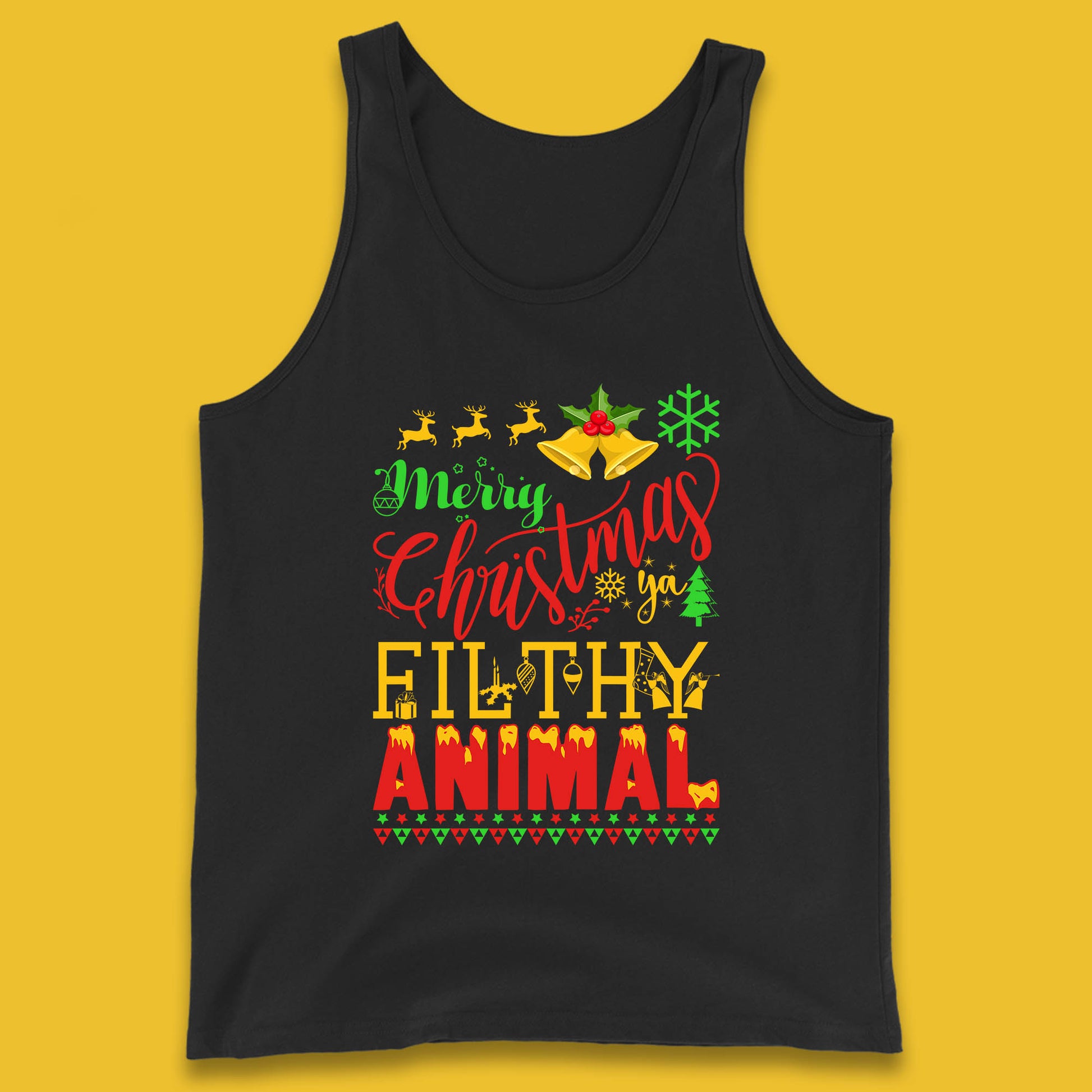 merry christmas ya filthy animal tank top