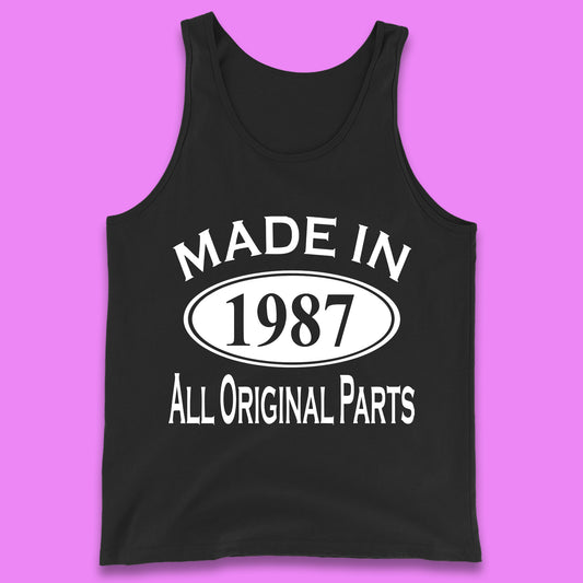 Made In 1987 All Original Parts Vintage Retro 36th Birthday Funny 36 Years Old Birthday Gift Tank Top