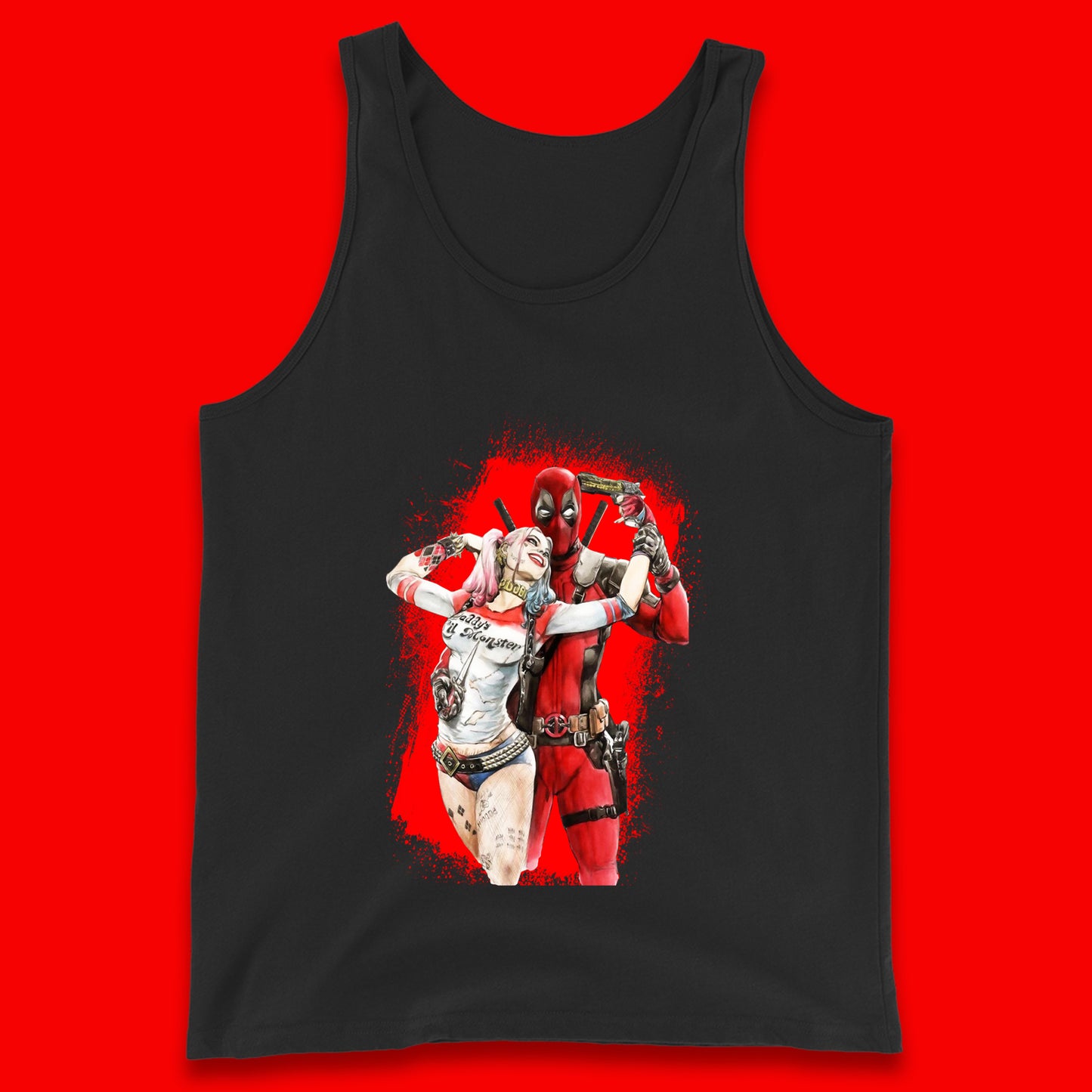 Hot DC Anime Suicide Squad Harley Quinn Deadpool Fanfiction Poster Funny Superheroes DC Comics Deadpool E Quinn Tank Top