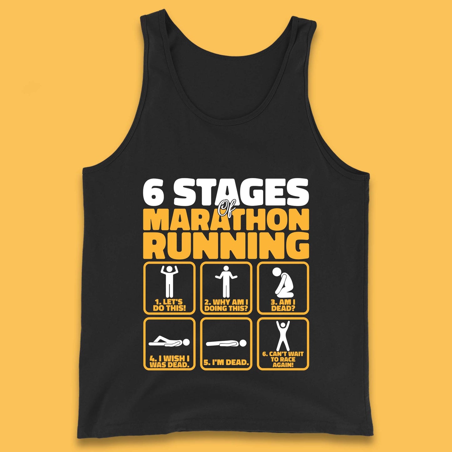 6 Stages Of Marathon Running Athletics T Shirt