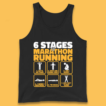 6 Stages Of Marathon Running Athletics T Shirt