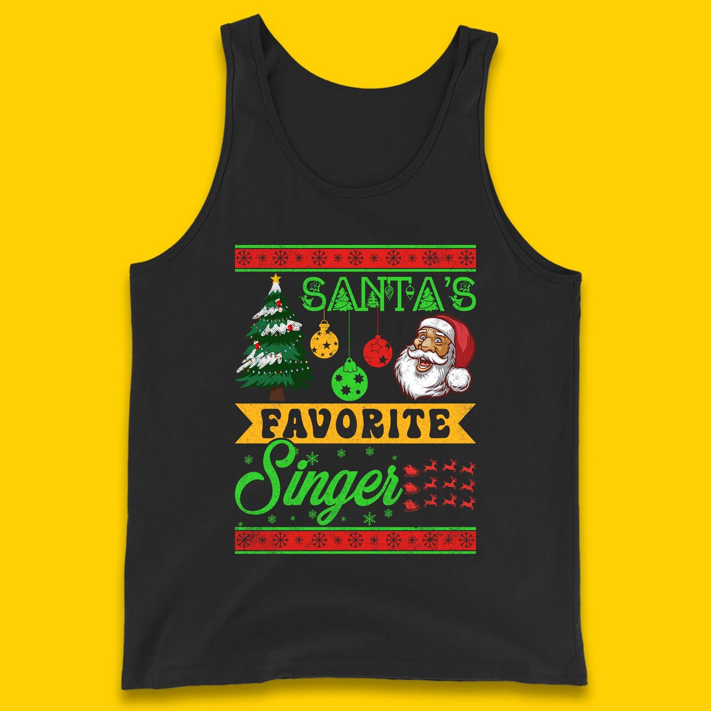 Santa's Favorite Singer Christmas Tank Top