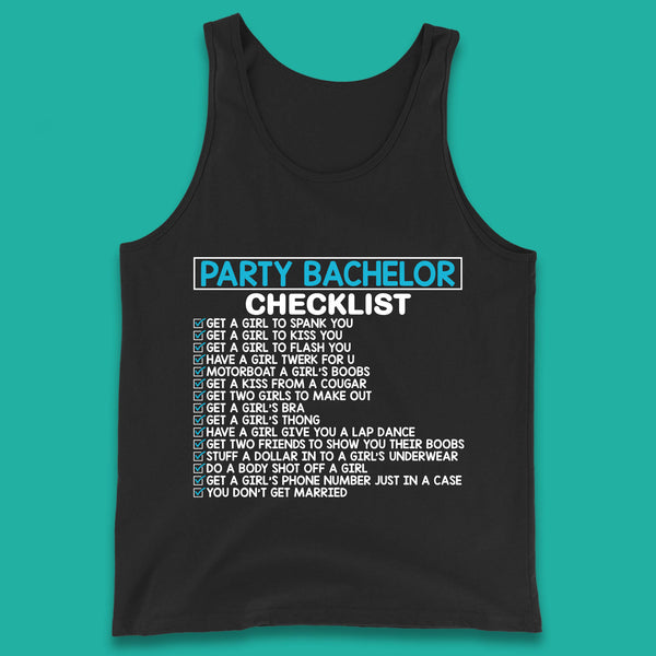 Bachelor Party Checklist Funny Groom Bachelorette Party Tank Top