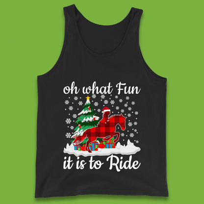 horse riding christmas tank top