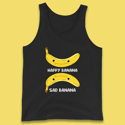 Happy Banana Sad Banana Funny Meme Pun Joke Smiling Face Tank Top