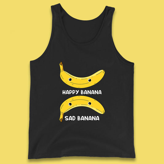 Happy Banana Sad Banana Funny Meme Pun Joke Smiling Face Tank Top