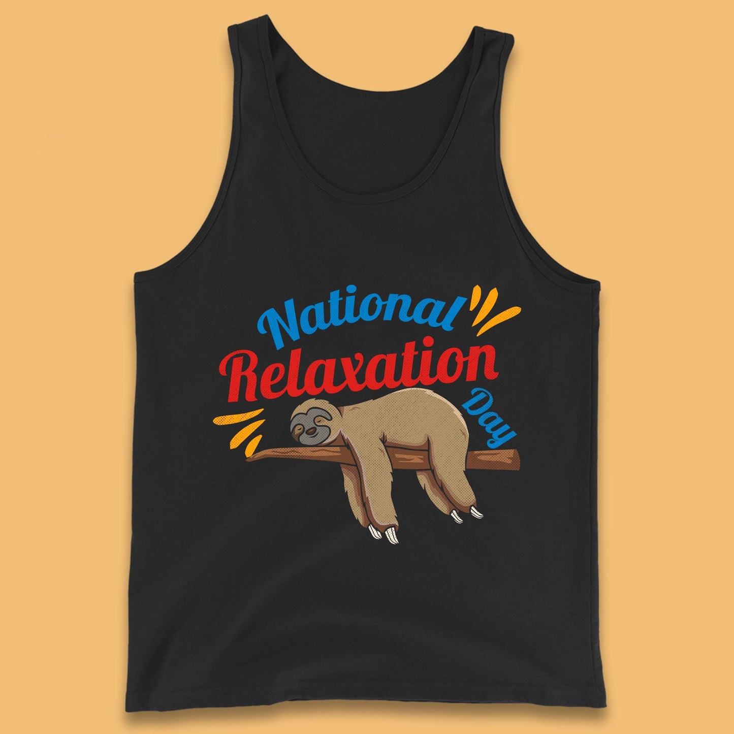 National Relaxation Day Sleeping Sloth Funny Sloth Nap Lazy Sloth Tank Top
