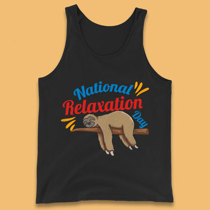 National Relaxation Day Sleeping Sloth Funny Sloth Nap Lazy Sloth Tank Top