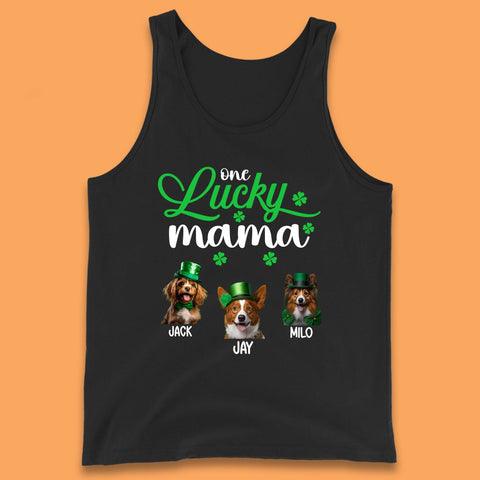 Personalised One Lucky Dog Mama Tank Top