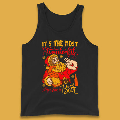 Santa Beer Time Christmas Tank Top