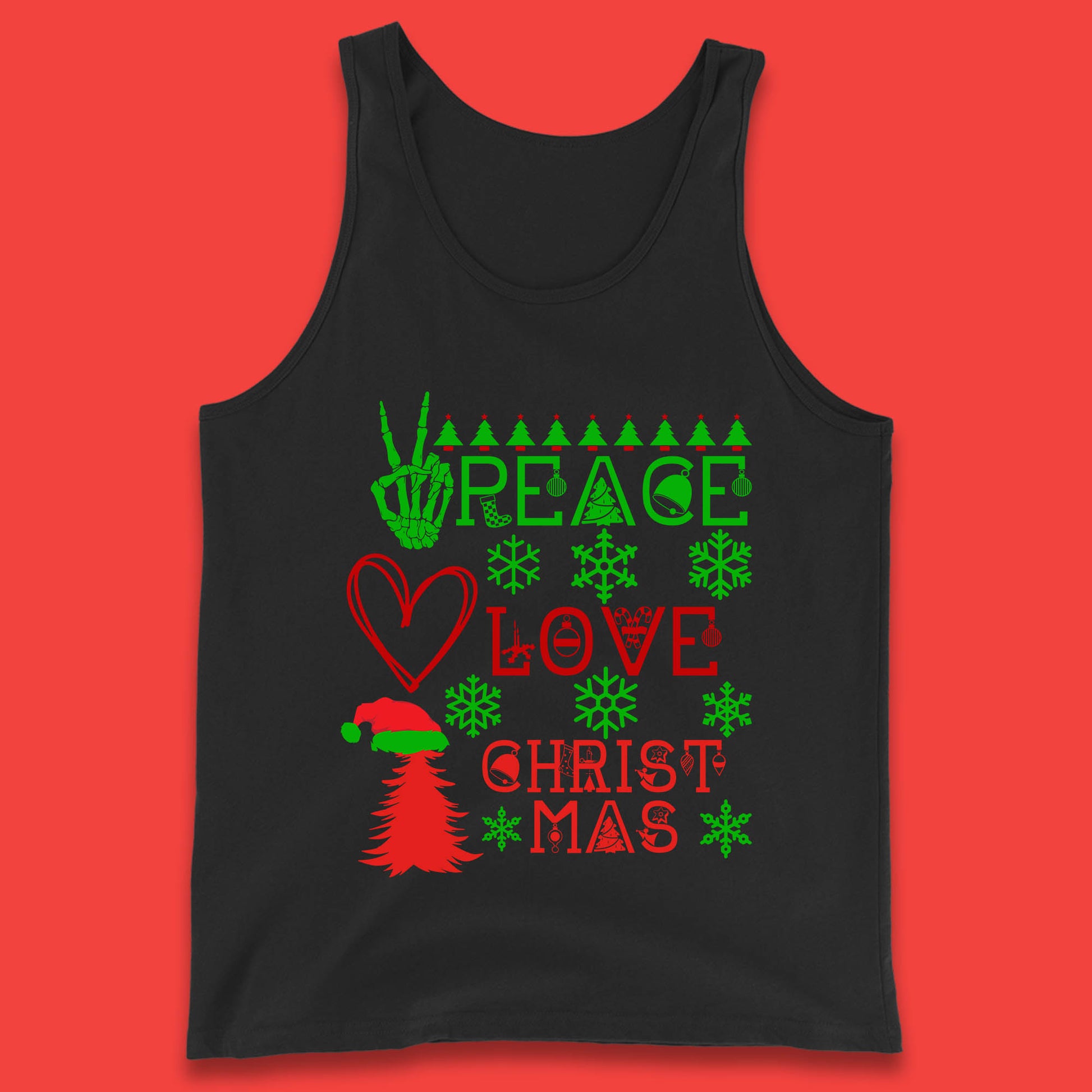 peace love christmas tank top