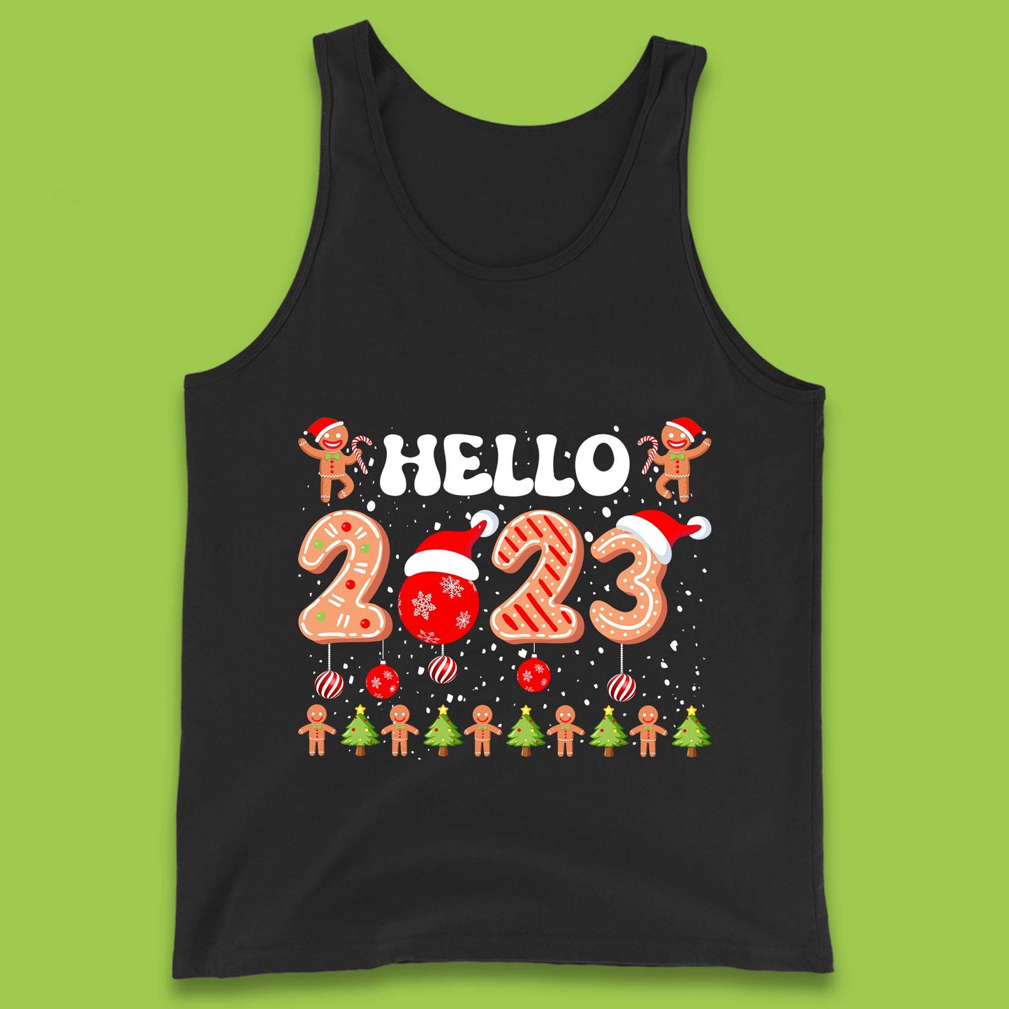 Hello 2023 Merry Christmas Gingerbread Xmas Cookies Tank Top