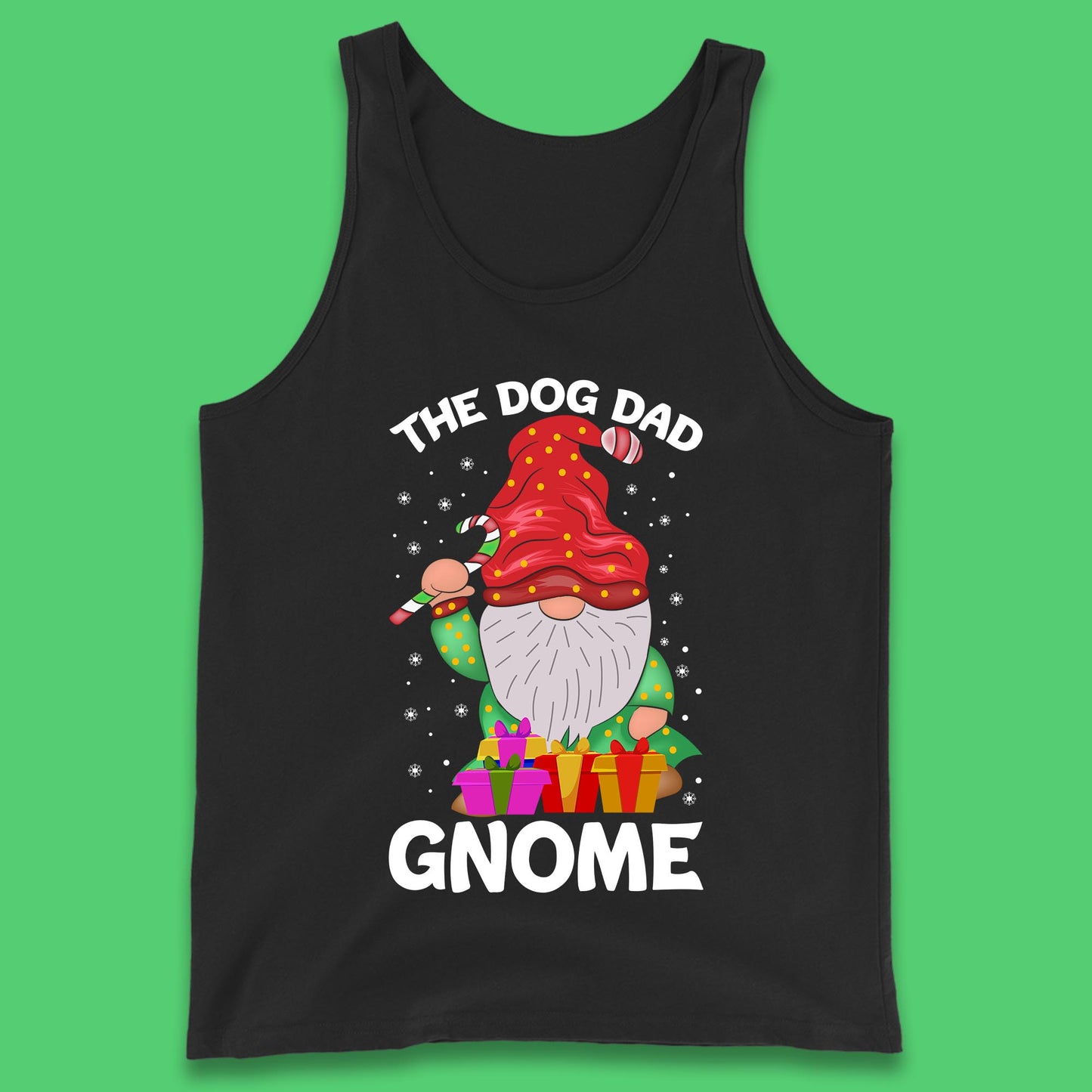 the dog dad gnome christmas tank top