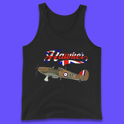 Hawker Hurricane United Kingdom Vintage WWII RAF Fighter Jet British Aircraft Royal Air Force Remembrance Day Tank Top