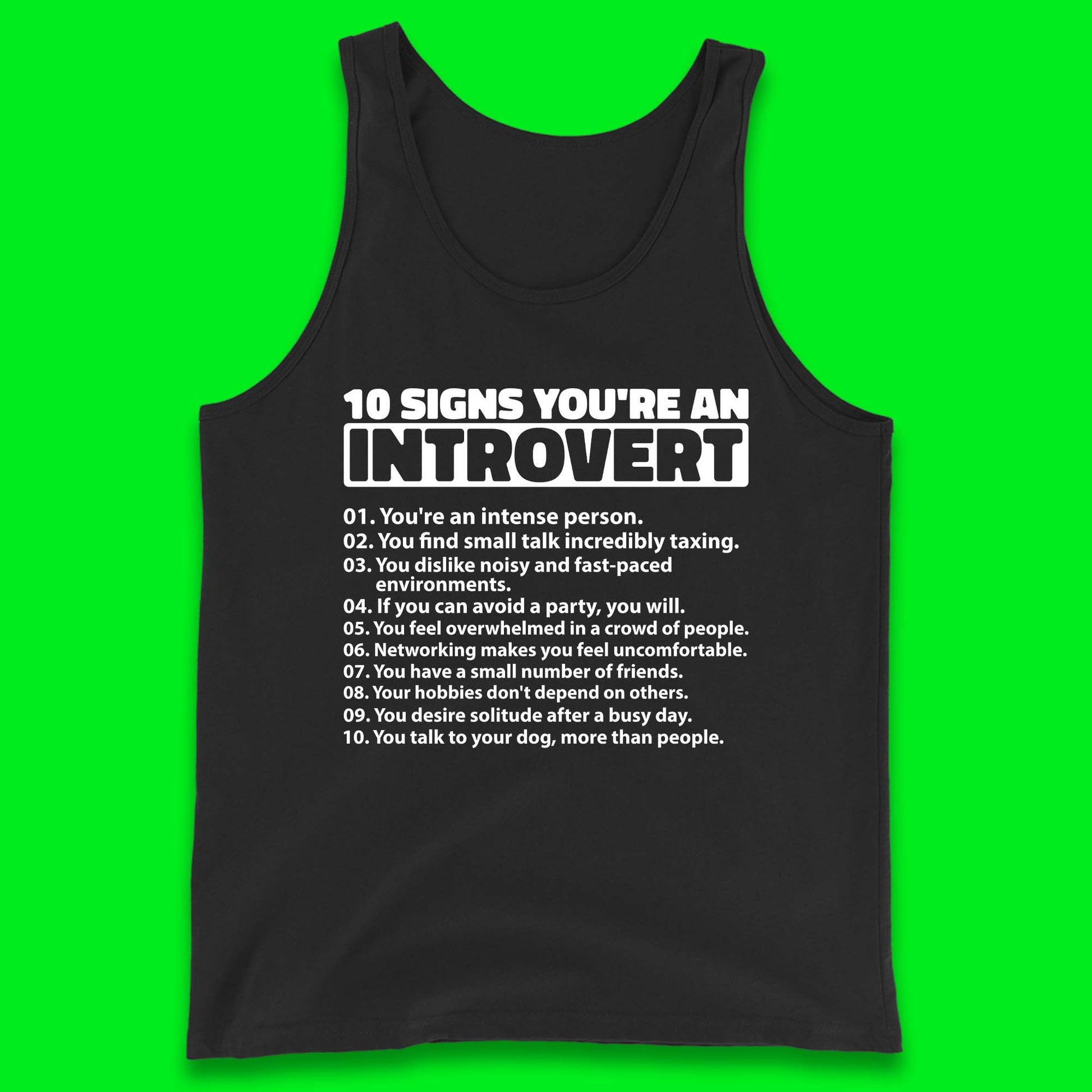 10 Signs You're An Introvert Tank Top