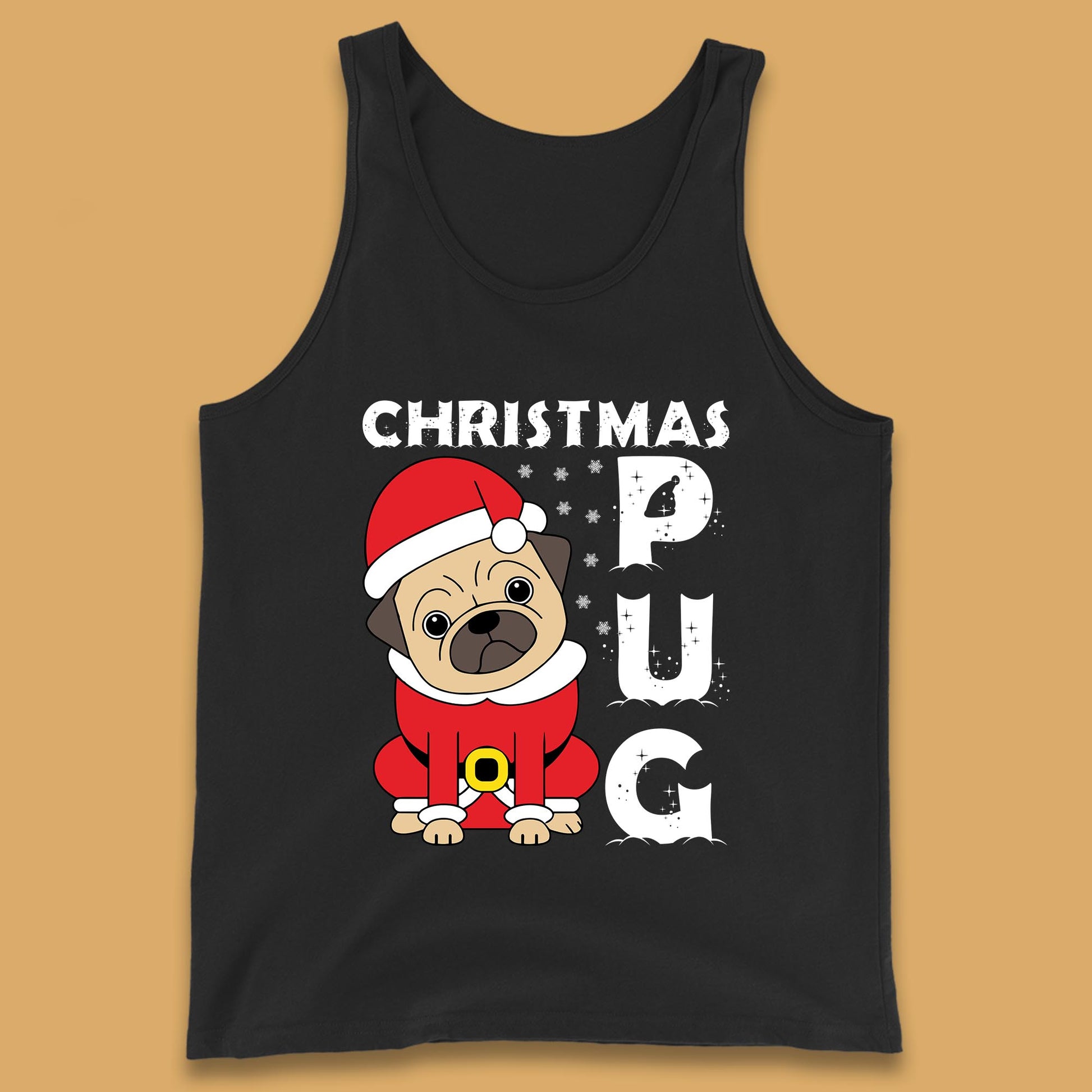 christmas pug dog tank top