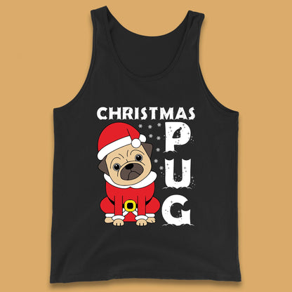 christmas pug dog tank top