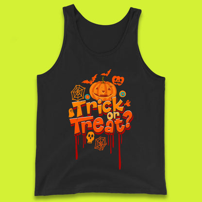 Trick Or Treat Halloween Pumpkin Blood Dripping Horror Scary Spooky Season Tank Top