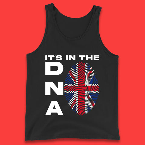 It's In My DNA Uk Union Jack Flag Fingerprint United Kingdom London Souvenirs British Flag Tank Top