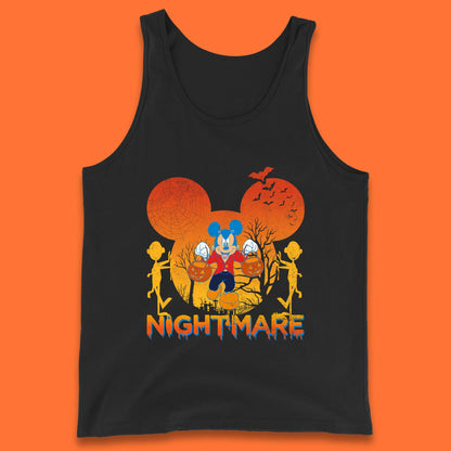 Halloween Nightmare Disney Mickey Mouse Holding Pumpkin Bucket Horror Scary Disneyland Trip Tank Top