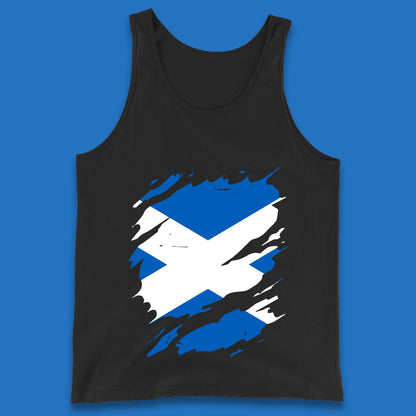 Distressed Scotland Flag Scottish Heritage Ancestry Scot Pride Scottish Flag Tank Top