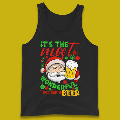 Santa Beer Christmas Tank Top