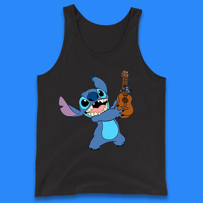 Disney Ohana Playing The Guitar Ohana Lilo & Stitich In Happy Mood Cartoon Character Disney World Tank Top