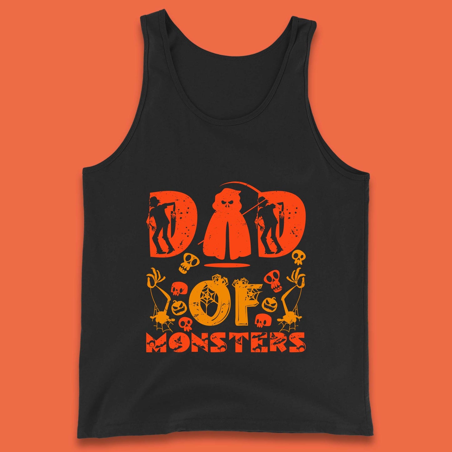Dad Of Monsters Halloween Spooky Dad Dadster Halloween Costume Tank Top