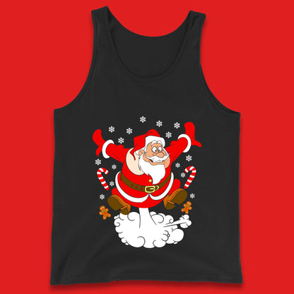 farting santa claus christmas tank top