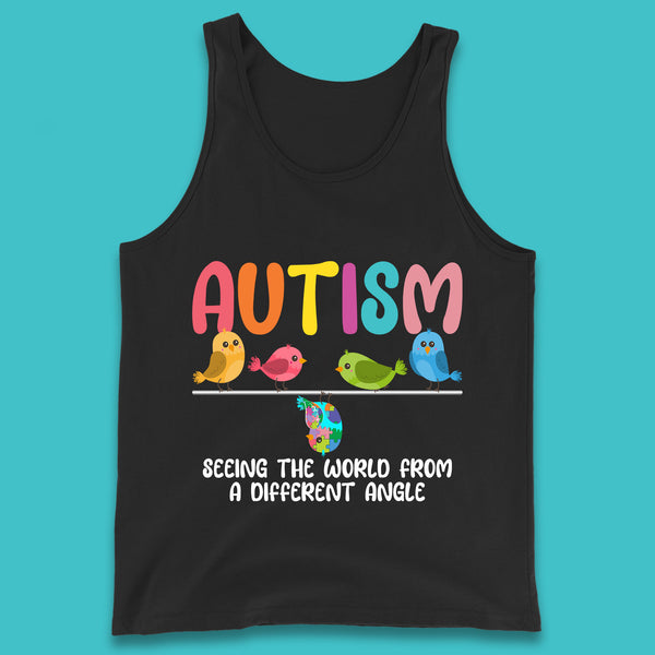 Autism Seeing The World From A Different Angel Autism Awareness Support Autism Acceptance Tank Top