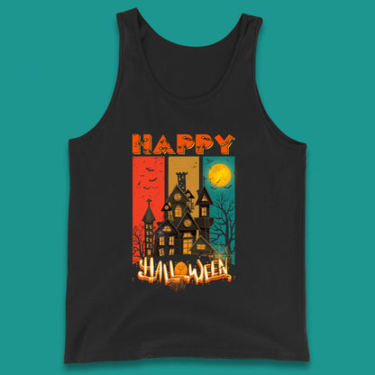 Happy Halloween Vintage Style Horror Scary Haunted House Tank Top