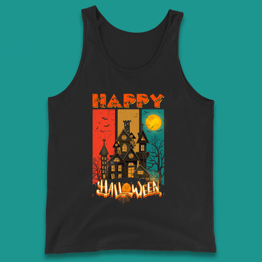 Happy Halloween Vintage Style Horror Scary Haunted House Tank Top