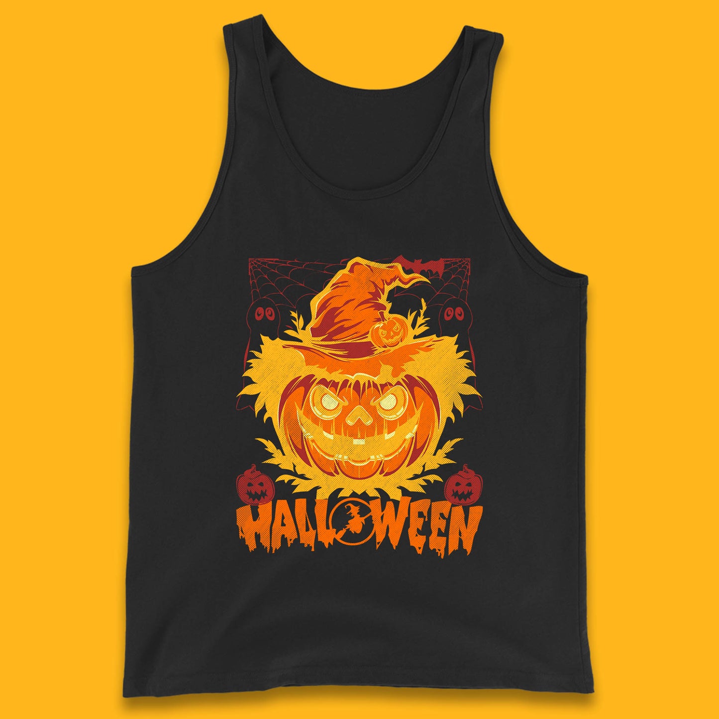 Halloween Scary Pumpkin Face Jack O Lantern Horror Halloween Night Tank Top