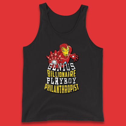 Tony Stark Quote Genius Billionaire Playboy Philanthropist Marvel Avenger Iron Man Superhero Movie Character Tank Top