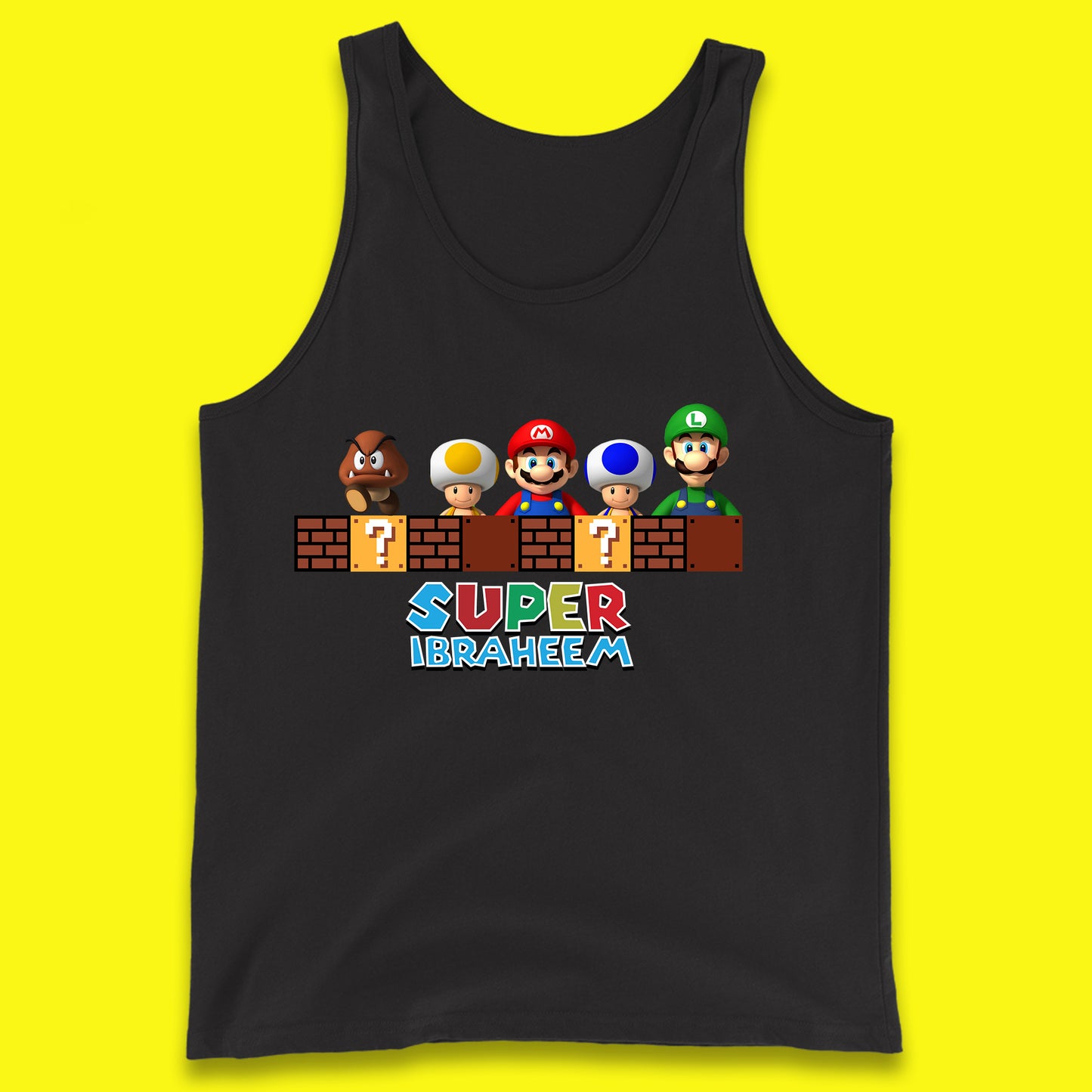 Personalised Super Mario Game Series Your Name Mario Bros Luigi Toad Mega Goomba Mario Tank Top