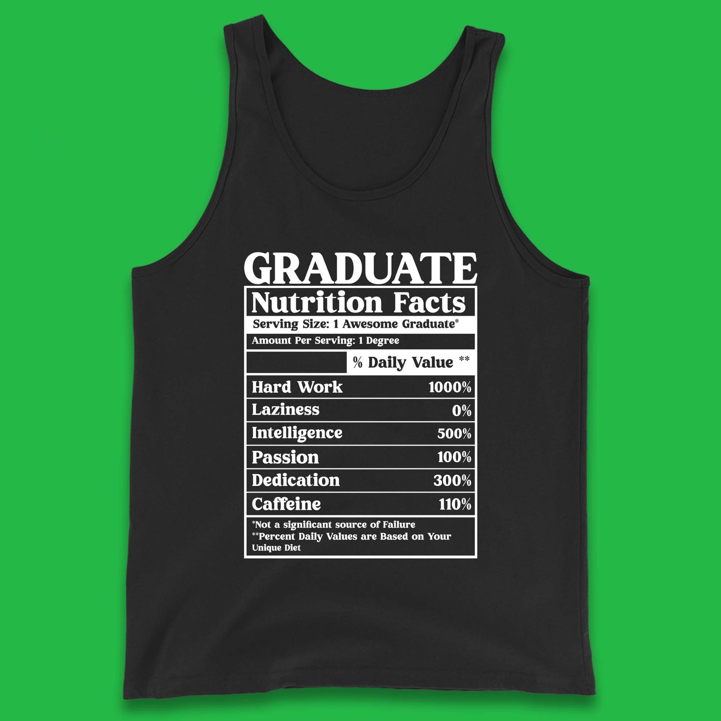 Graduate Nutrition Facts Tank Top