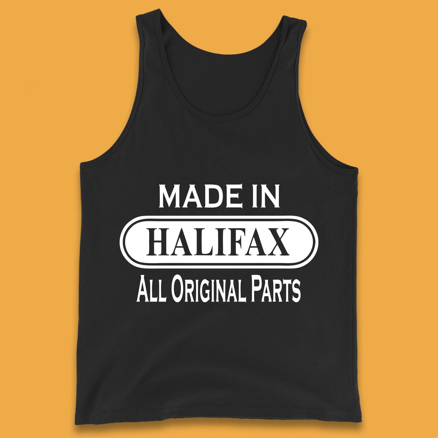 Made In Halifax All Original Parts Vintage Retro Birthday Town in West Yorkshire, England Gift Tank Top